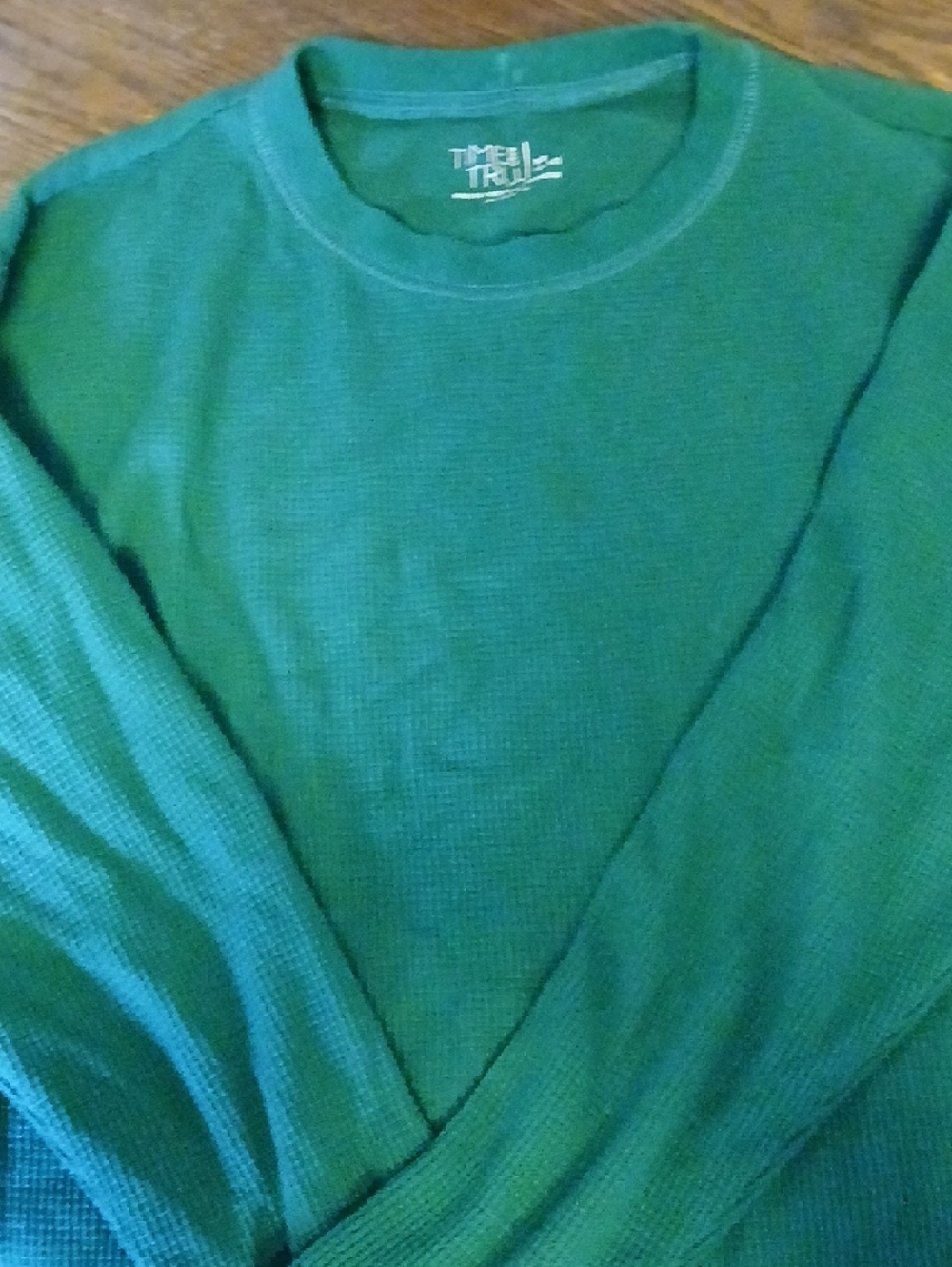 Time and Tru Green Waffle Thermal with Black Ribbed Thermal Under Shirts. Sz M - Picture 2 of 4